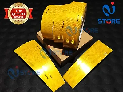 Buy 2  X 150 Ft Yellow DOT-C2 Reflective Tape Safety Warning Truck Trailer Car Bus • 43.99$