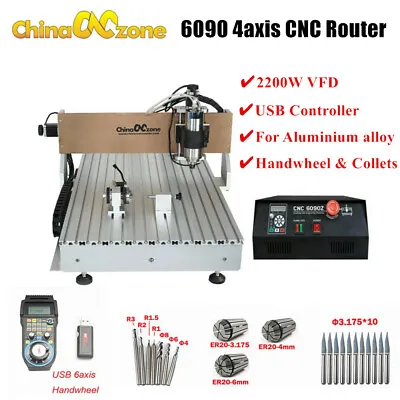 Buy CNC Router 6090 4axis 2200W Milling Engraver Machine Mach3 USB CNC DIY Router US • 2,499$