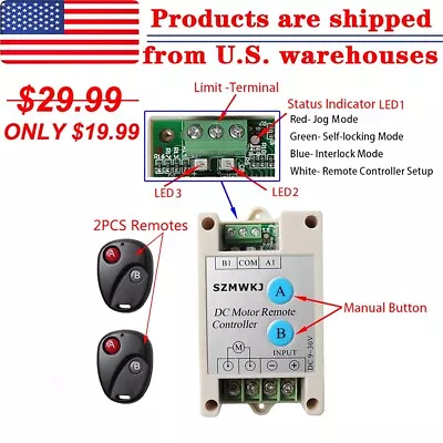 Buy DC Motor Linear Actuator Controller Wireless Remote Control Kit Auto Car Lift IG • 17.99$