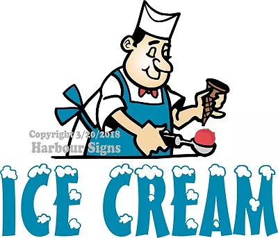 Buy Ice Cream DECAL (Choose Your Size) Man Concession Food Truck Sign Sticker  • 12.99$