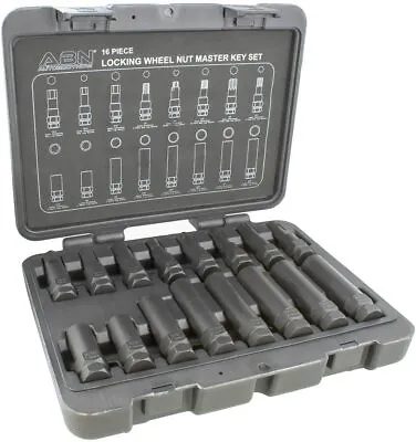 Buy ABN Wheel Lock Removal Tool Kit Lug Nut Key Set 16p SAE/Metric Master Wheel Key • 99$