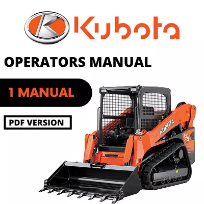Buy Kubota Compact Track Loader SVL95-2S Operators Manual PDF USB • 40$