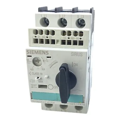 Buy Siemens 3RV1021-1FA10 Power Circuit Breaker 3 Pole/690V/5A/50/60Hz • 18.92$