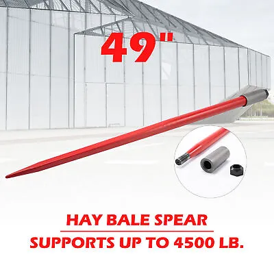 Buy 49  Hay Bale Spear 4500lb Capacity Quick Attach For Skid Steer Tractor Lift More • 85.39$