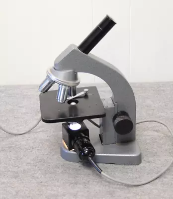 Buy Vintage Leitz Wetzlar  Monocular Student Lab Microscope W/4 Objectives +Light • 100$