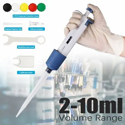 Buy Micropipette 2-10ml Single Channel Pipettor Adjustable Volume Pipette Laboratory • 27.99$
