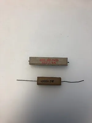 Buy Lot Of 2 Sand Stone Resistor, 8.2k 10W And 4k 5W, 8200 And 4000 Ohm • 4.25$