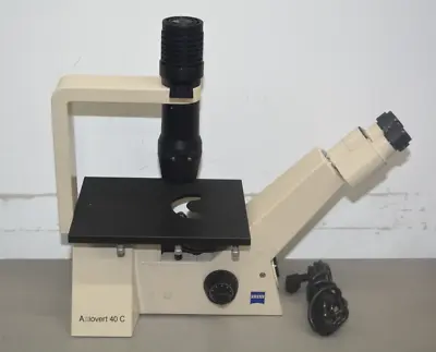 Buy ^ Zeiss Axiovert 40C Inverted Phase Contrast Microscope W/ 3x Objectives #X928 • 1,400$