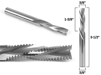 Buy 3/8  Dia. Downcut Spiral Rougher End Mill CNC Router Bit - 3/8  Shank - Yonico 3 • 49.95$