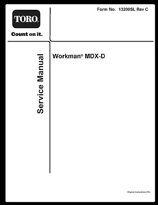 Buy TORO Workman MDX-D SERVICE Manual Coil Bound Printed  • 22.95$