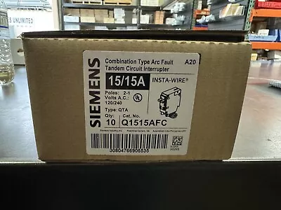 Buy SIEMENS 15A Tandem Breaker Q1515AFC AFCI **Box Of 10*** • 598$