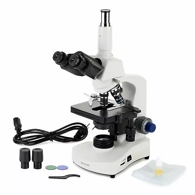 Buy Amscope 40X-1000X Trinocular Compound Microscope W Siedentopf Head • 348.99$