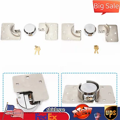 Buy 2Pcs Steel Van Garage Shed Door Security Padlock Hasp Set Heavy Duty W/4 Keys US • 32.92$
