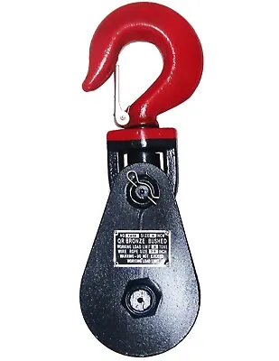 Buy Wire Rope 12 Ton Snatch Block Swivel Hook 8  Sheave Pulley Cable Crane Wrecker • 349.47$