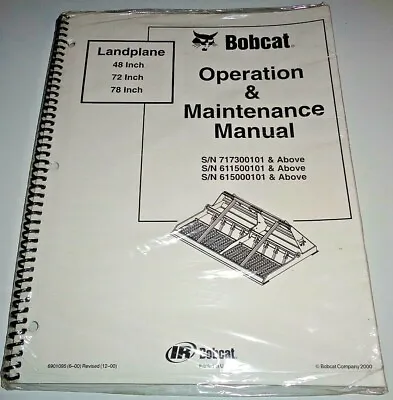 Buy Bobcat 48  72  78  Landplane Operation & Maintenance Manual ORIGINAL! NOS! 2000 • 11.84$