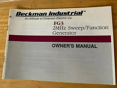 Buy Beckman Industrial FG3 A Sweep Function Generator, Owners Manual • 25$