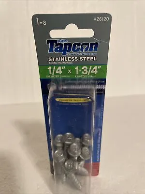Buy Tapcon 1/4 In. X 1-3/4 In. 410 Stainless Steel Hex-Head Concrete Anchors 8 Pcs • 13.99$