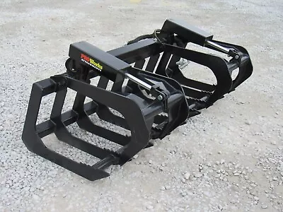 Buy 72  Dual Cylinder Root Grapple Bucket Attachment Fits Skid Steer Quick Attach • 1,594.99$