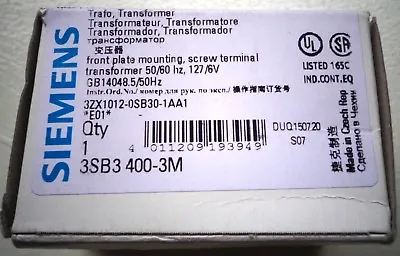 Buy Siemens 3sb3 400-3m Transformer Kit, New! • 49.95$