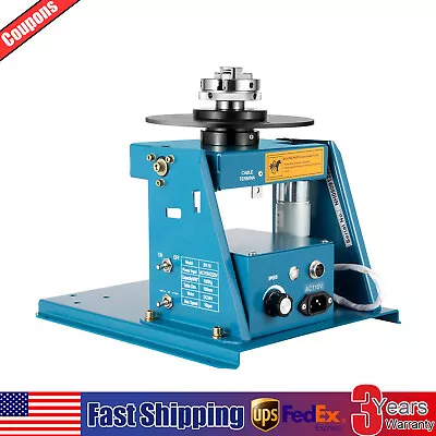 Buy 2.5  Rotary Welding Positioner Turntable Table 3 Jaw Lathe Chuck 2-10RPM Tables • 259.34$