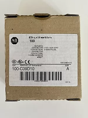 Buy ALLEN-BRADLEY 100-C09D10 IEC CONTACTOR New In Box • 54.99$
