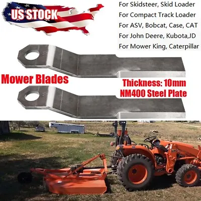 Buy 2x NM400 Steel Mower Blades Rotary Grass Cutter Blades For Mower King Skidsteer • 165.99$