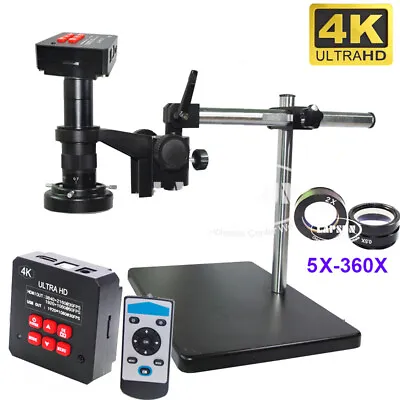 Buy True 4K 38MP HDMI USB C-Mount Industry Camera Microscope Set + Stand Lens Light • 129$