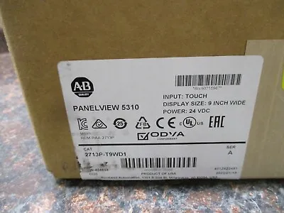 Buy ALLEN BRADLEY 2713P-T9WD1 PanelView 5310 TERMINAL 9  Touch Screen FACTORY SEALED • 1,349.99$
