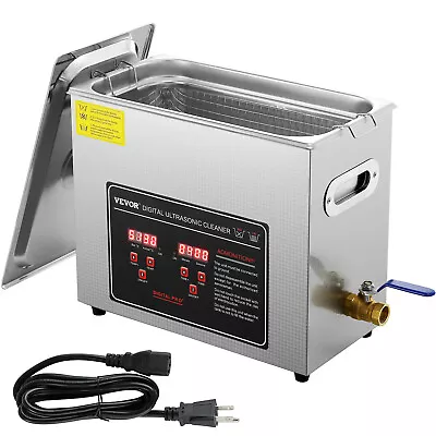 Buy VEVOR 6L Ultrasonic Cleaner With Timer Heating Machine Digital Sonic Cleaner • 97.99$