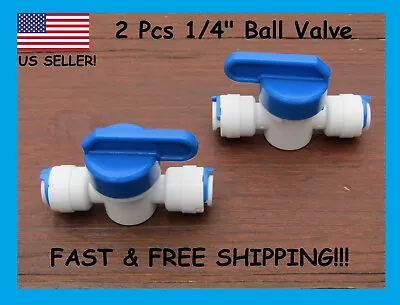 Buy 2 Pcs 1/4  Ball Valve For Reverse Osmosis RO Water Purification System • 8.99$