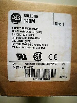 Buy Allen-Bradley 140M-H8P-C30 Bulletin140M Circuit Breaker In Box 140MH8PC30 • 785.99$