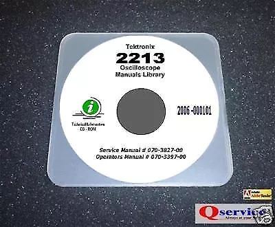 Buy Tektronix 2213 Oscilloscope Service + Ops Manual CD With A3 17 X11  Diagrams • 12$