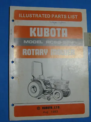 Buy Kubota Rotary Mower Illustrated Parts List Manual OEM 1983 RC60-82H • 49.95$