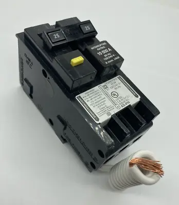Buy New Square D Homeline HOM225GFI 2 Pole 25 Amp Plug In Type HOM GFIC GFI Breaker • 94.95$