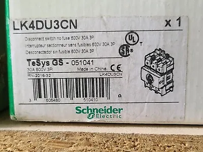 Buy NEW Schneider Electric LK4DU3CN Tesys Disconnect Switch 600V 30A 3P • 125$