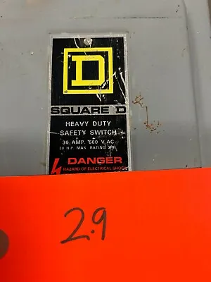 Buy Square D Safety Switch (Disconnect) 30 Amp, 600 VAC, Non Fused - HU361 • 20.59$