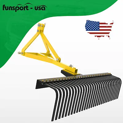 Buy 60'' 3 Point Landscape Rock Rake Fit For Category 1 Compact Tractors Loader • 488.99$