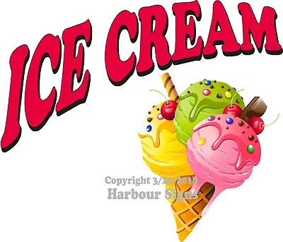 Buy ICE CREAM DECAL (Choose Your Size) Logo Concession Food Truck Sign Sticker  • 15.99$