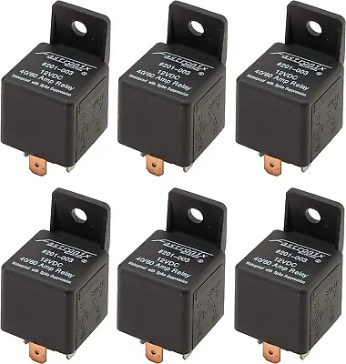 Buy Fastronix 40/60A Waterproof Relay 6 Pack 12v Coil SPDT Bosch Style 5 Pin NEW • 39.04$