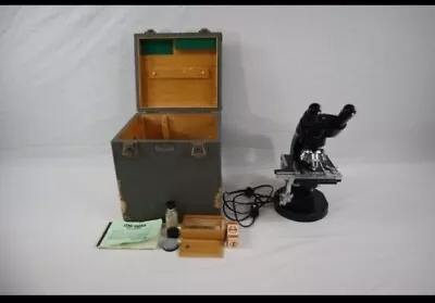 Buy Vintage Beck Kassel CBS AS-2 Black Binocular Microscope With 4 Objectives In Box • 42$