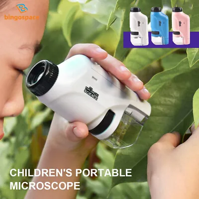 Buy Mini Pocket Microscope 60-120x Lab Handheld Kids Science Microscop W/ LED Light • 4.81$
