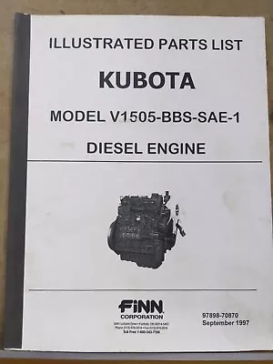 Buy Kubota M. V1505-BBS-SAE-1 Diesel Engine Illustrated Parts List 1997 • 22.85$
