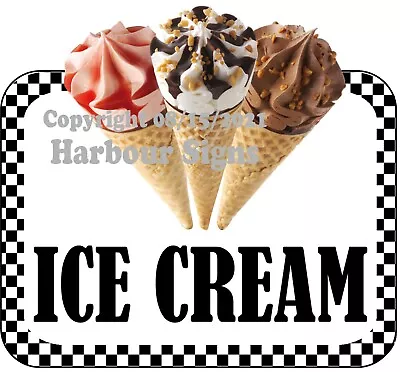 Buy Ice Cream Cones DECAL Food Truck Concession Vinyl Sign Sticker Bw • 13.99$