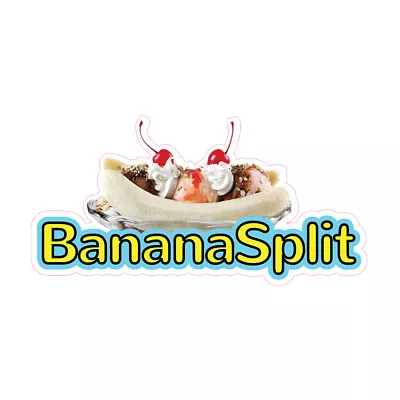 Buy Food Truck Decals Banana Split Retail Concession Concession Sign Yellow • 72.99$