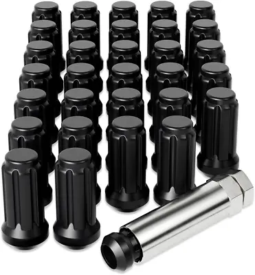 Buy OMT 9/16-18 Wheel Lug Nuts 32 Pack, Black 9/16 X 18 Trim Lug Nuts 2 Inches Tall • 48.99$