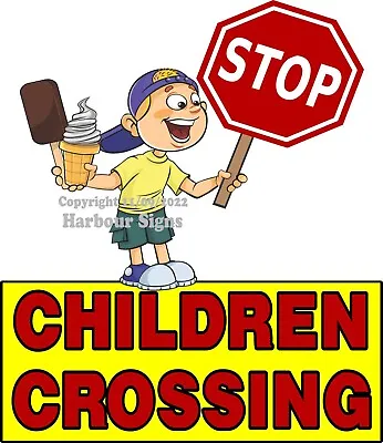 Buy Children Crossing DECAL Ice Cream Food Truck Concession Sticker (Choose Size) • 12.99$