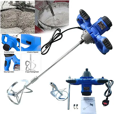 Buy Electric 6 Gear Mixing Drill 3600W Plaster Mortar Mixer M14 Paddle Mixer Stirrer • 45.30$