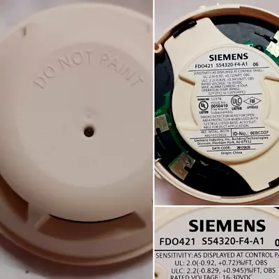 Buy Siemens Fdo421 S54320-f4-a1 Desigo Fire Alarm Smoke Detector Head See Pics • 26.50$
