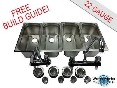 Buy 4 Compartment Concession Sink Portable Food Truck Trailer Hand Washing W/Faucets • 110.95$