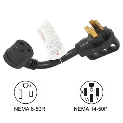 Buy P1450650 Welder Adapter Generator/RV 14-50 Plug To NEMA 6-50R 50A 250V Connector • 29.99$
